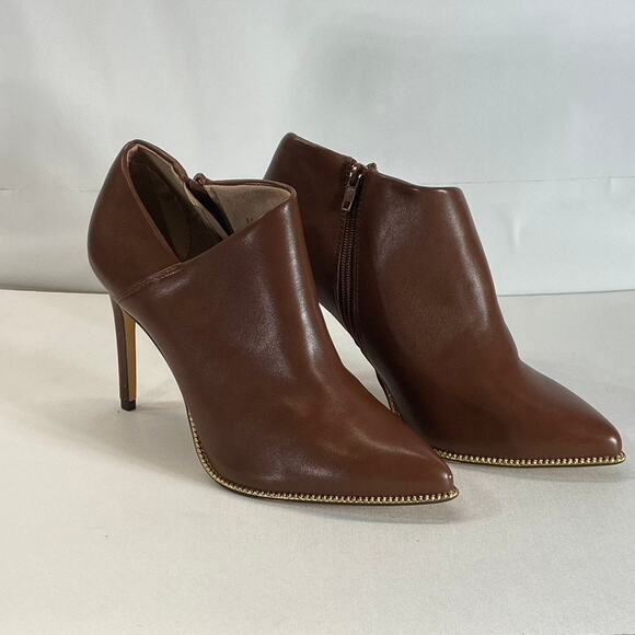 BCBGENERATION Women's Brown Faux Leather Hadix Pointed-Toe Stiletto Booties SZ 9 - Picture 3 of 9